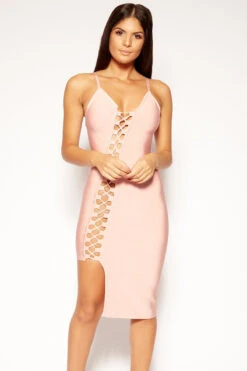 Tonia - Blush Pink Cut Out Bandage Dress -Deals Sarto View Store missg.jun2 .201830664