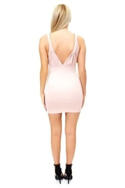 Francesca - Pink Twisted Shoulder Mini Bodycon Dress -Deals Sarto View Store missg.mar .2.20175539