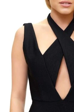 Hilary - Black Crossover Choker Neck Body-con Dress -Deals Sarto View Store missg.mar .20174371