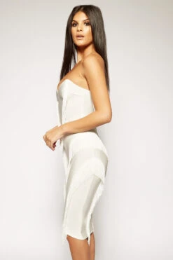 Caryss - White Strapless Fringe Bandage Midi Dress 11 Caryss - White Strapless Fringe Bandage Midi Dress -Deals Sarto View Store missg.mar .201822946
