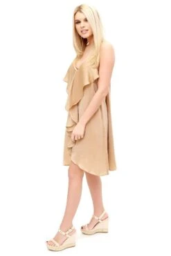 Francessia - Gold Frill Shift Dress -Deals Sarto View Store missg.may .20177556