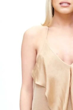 Francessia - Gold Frill Shift Dress -Deals Sarto View Store missg.may .20177567