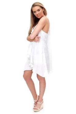 Francessia - White Frill Shift Dress -Deals Sarto View Store missg.may .20177876