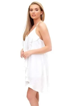 Francessia - White Frill Shift Dress -Deals Sarto View Store missg.may .20177878