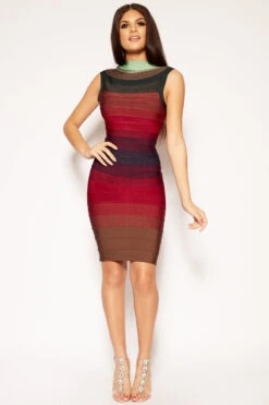 Puerto Rico - High Neck Bandage Midi Dress -Deals Sarto View Store missg.may .201828984