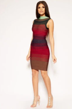 Puerto Rico - High Neck Bandage Midi Dress -Deals Sarto View Store missg.may .201828997