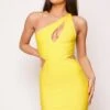 Sydney - Yellow One Shoulder Cut Out Bandage Dress
