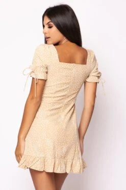 Evangeline - Nude & White Polka Dot Lace Up Dress -Deals Sarto View Store wjrs1933